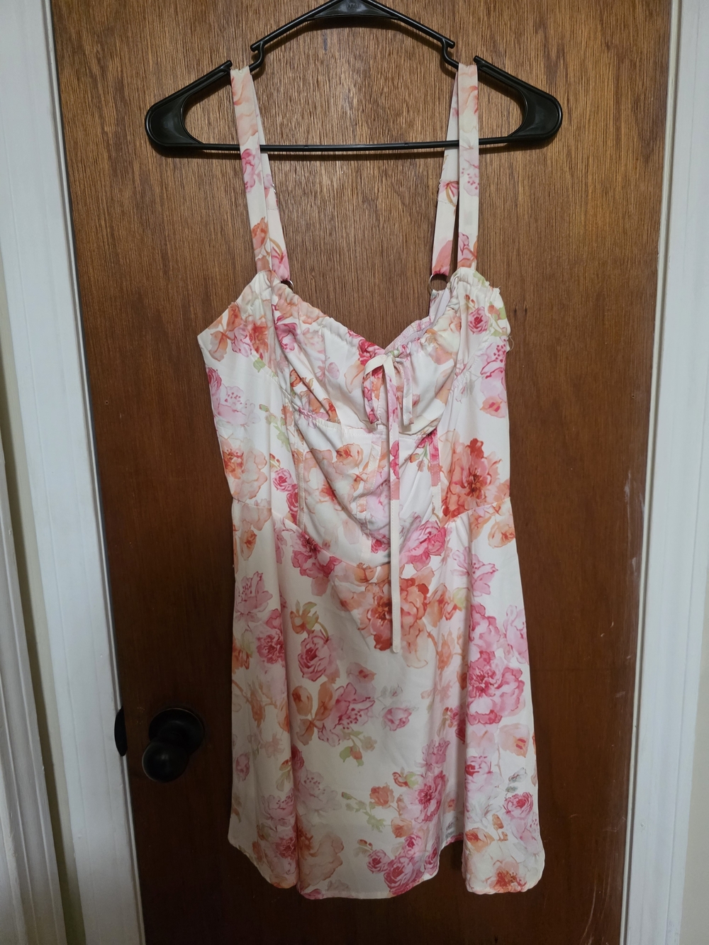 Floral Mini Dress in Pink and Peach